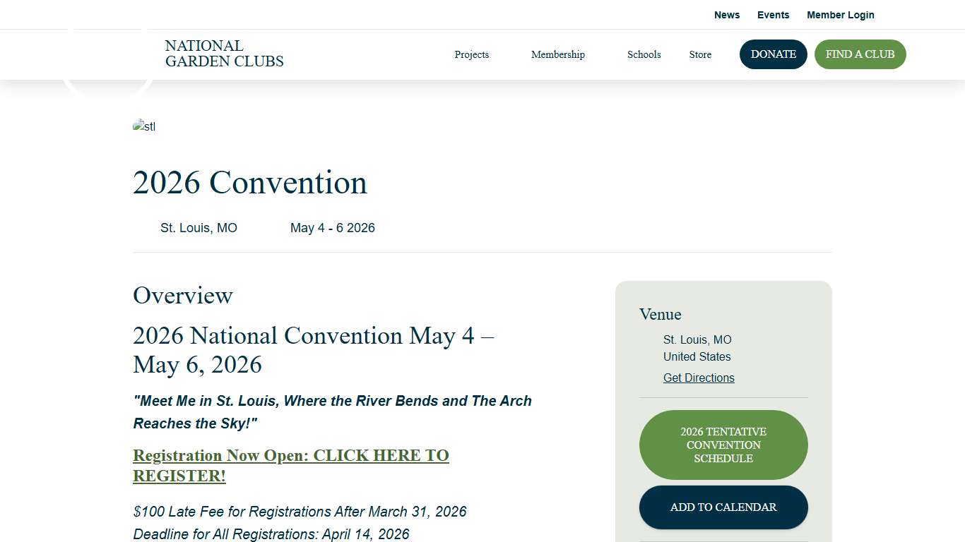 2026 Convention National Garden Clubs