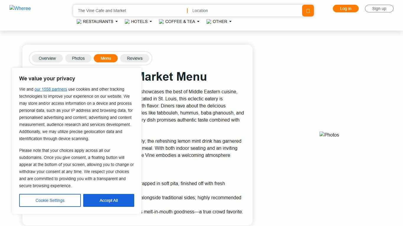 The Vine Cafe and Market Menu (Updated 2026)